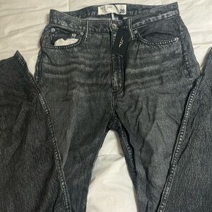 Rag&bone New York Jeans.Black Magic Liquid Alex High Rise Straight, Super soft